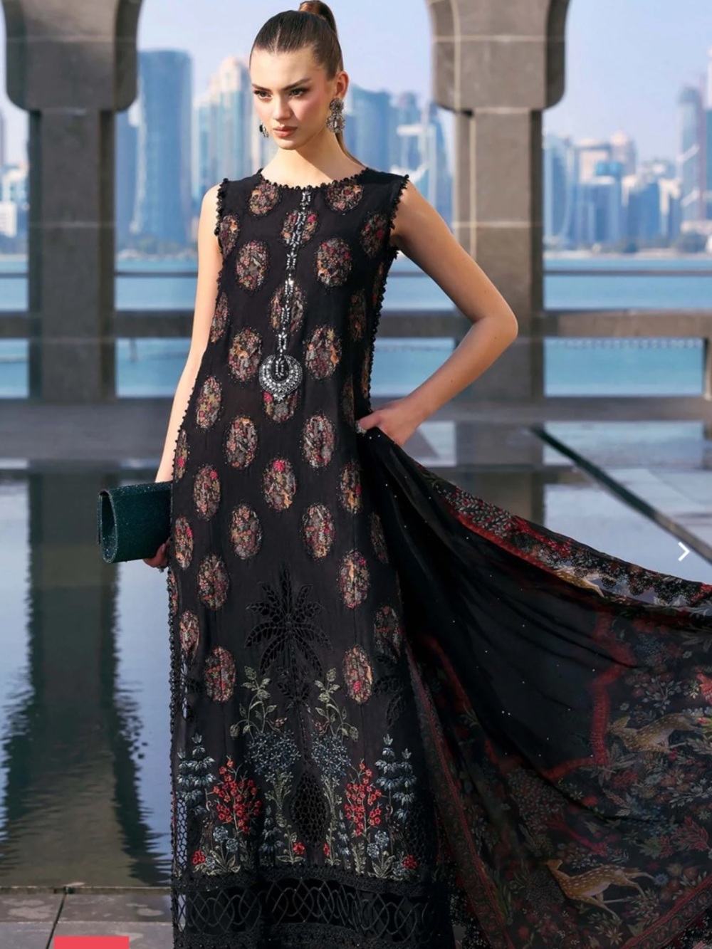 Maria B Black Pakistani lawn embellished dress